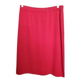 Exclusively Misook Red Elastic Waist Pull-On Knit Skirt Size Medium